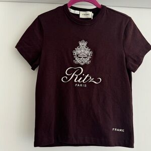 Frame Ritz Paris Shrunken Tee in Burgundy NWT